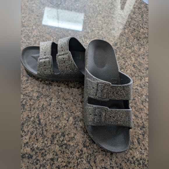 Freedom Moses Angie slides Size 39/40 Black Glitter - Picture 3 of 5